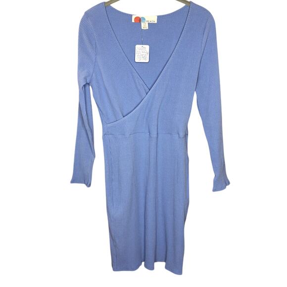 FP Beach NEW All About The Selfie Mini Dress Size L Ribbed long sleeve bodycon - Picture 8 of 9